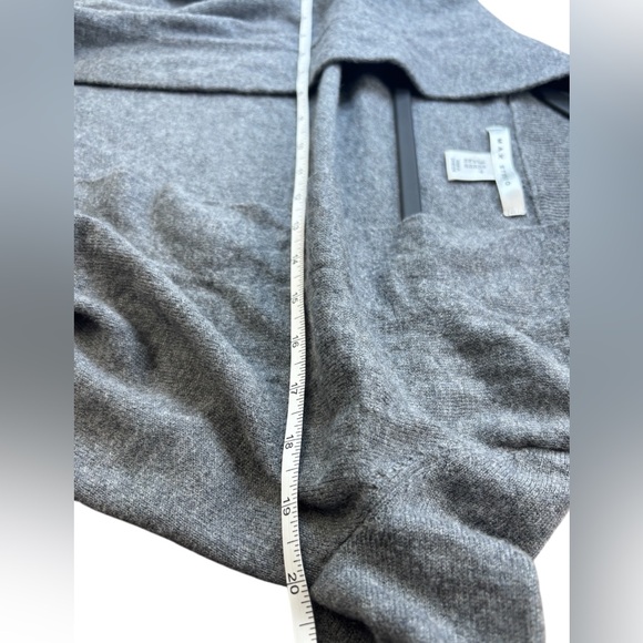 Max Studio Merino Wool Blend Open Front Cardigan XS Gray Pockets Grey Classic - Picture 6 of 10